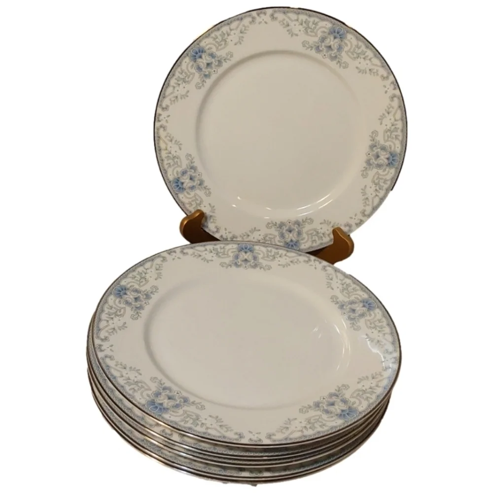 LENOX BOUQUET‎ WHITE HEATHER  SETS OF 6 DINNER PLATES